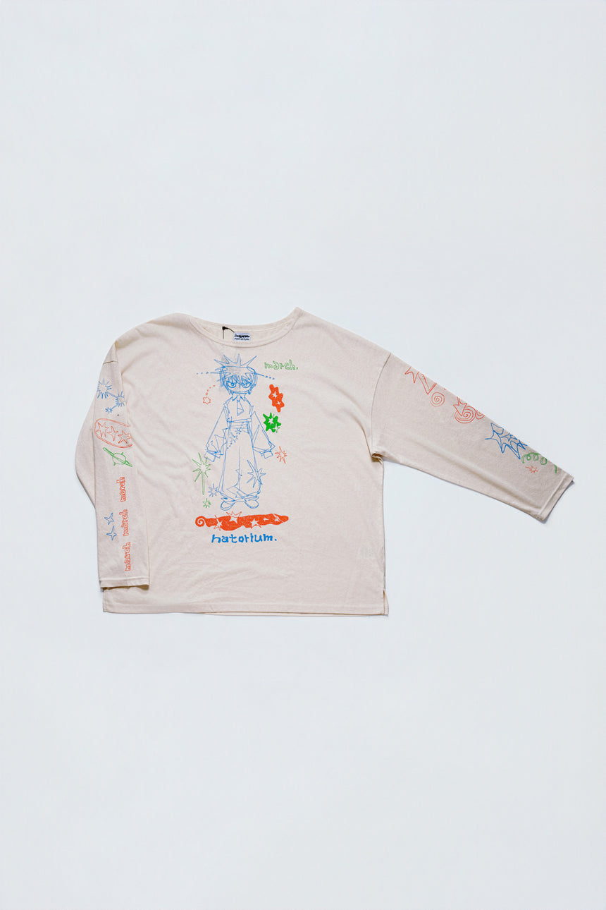 "March" long T-shirt アイボリー