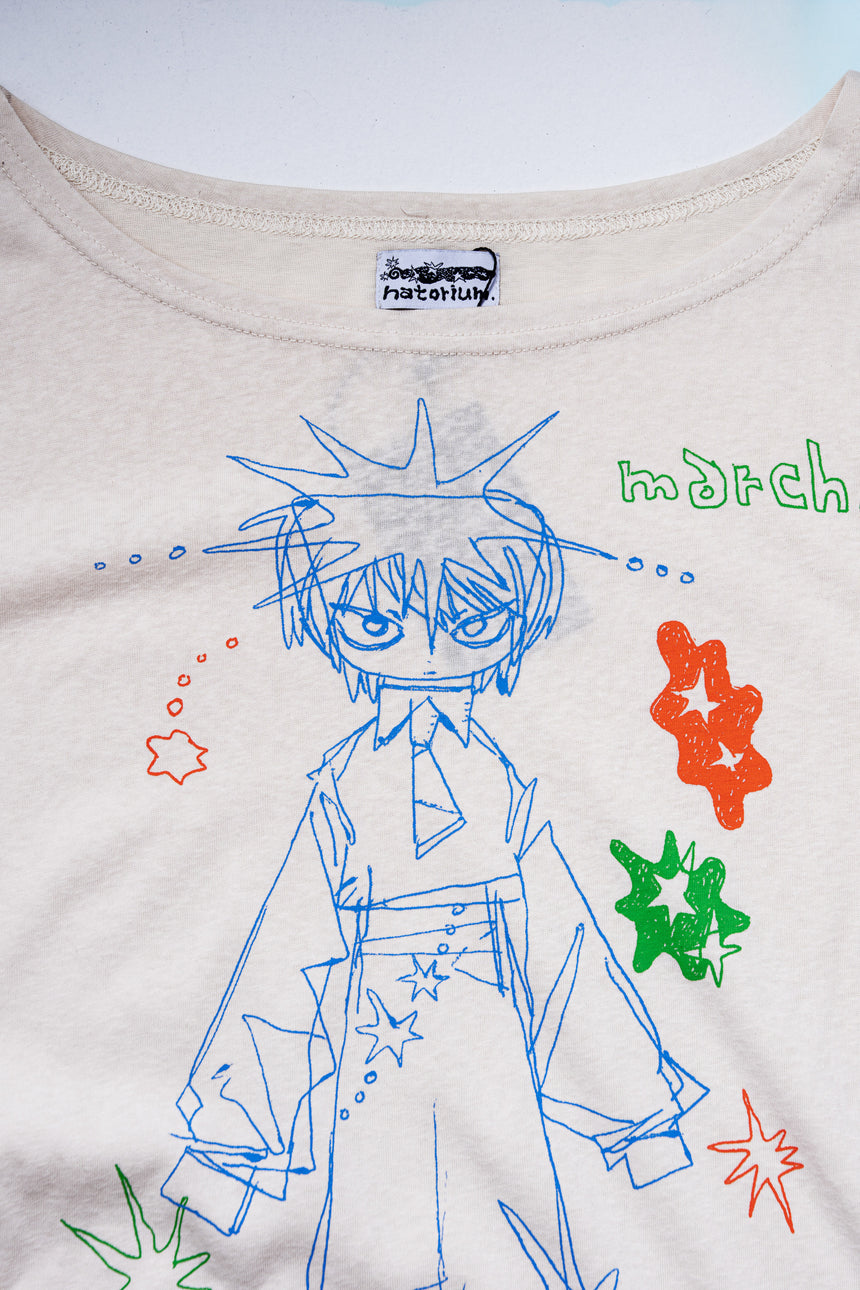 "March" long T-shirt アイボリー