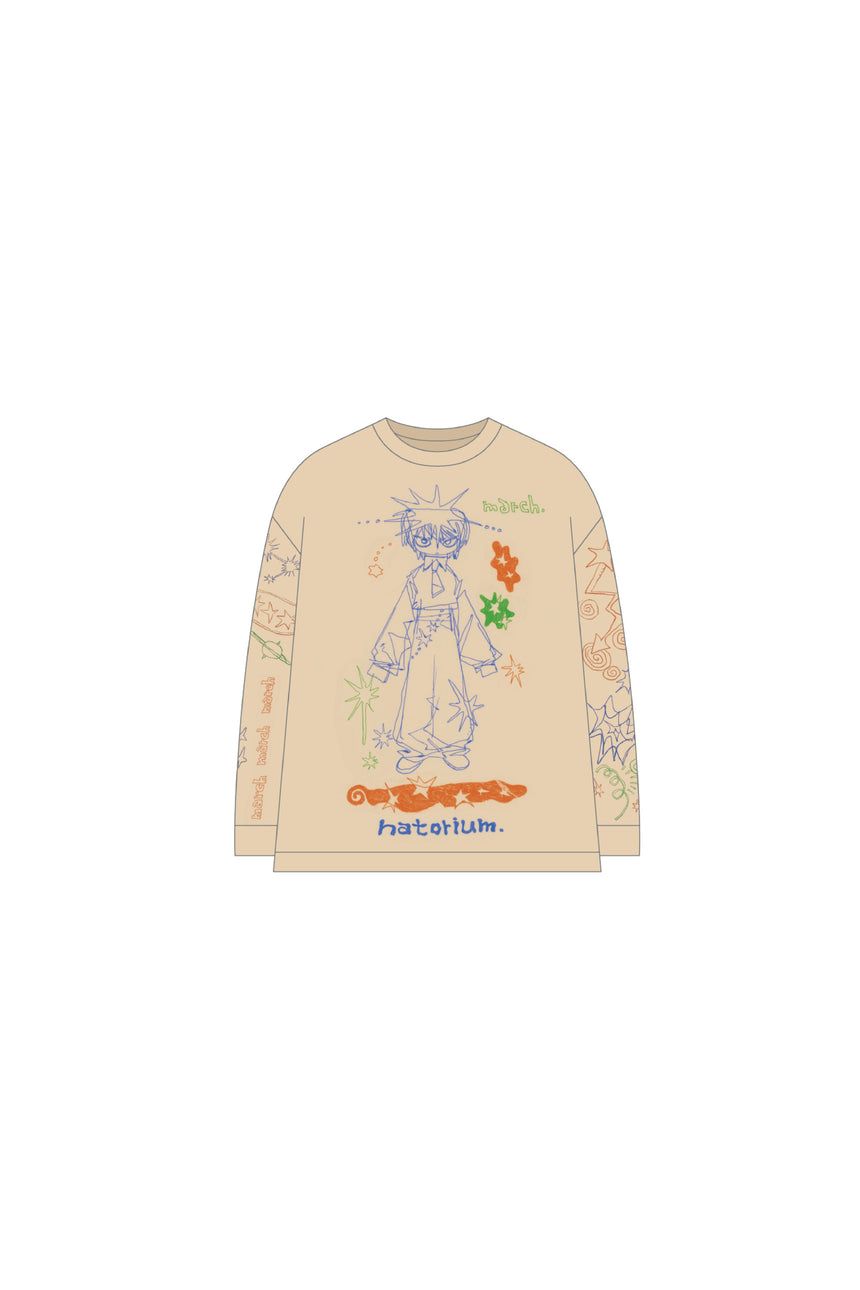 "March" long T-shirt アイボリー