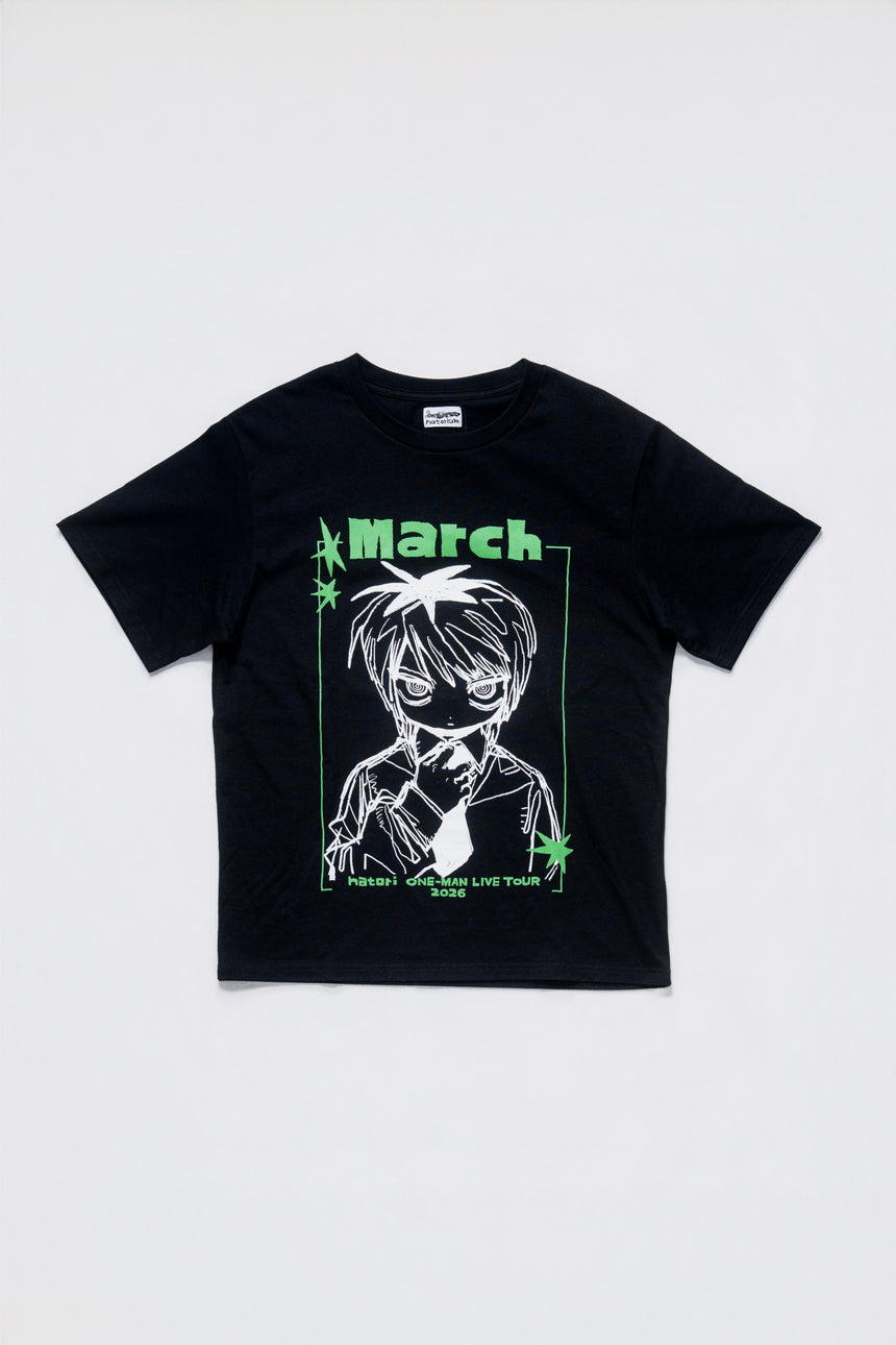 "March" S/S Tee ブラック