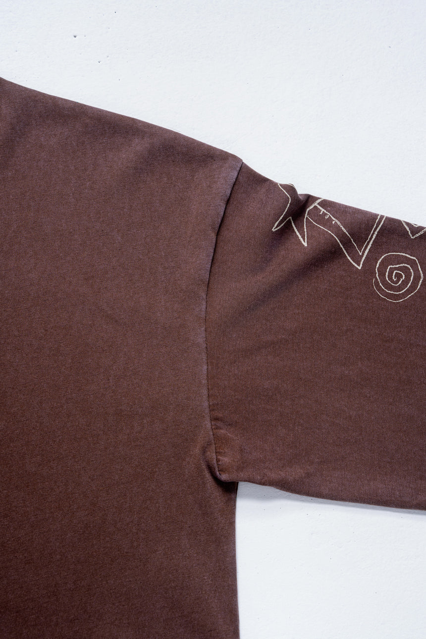 "March" long T-shirt ブラウン
