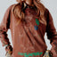 "March" long T-shirt ブラウン