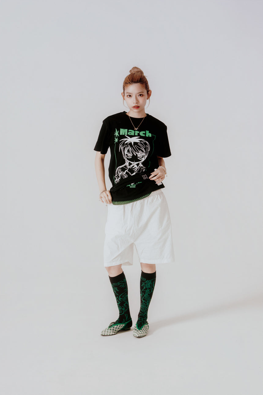 "March" S/S Tee ブラック