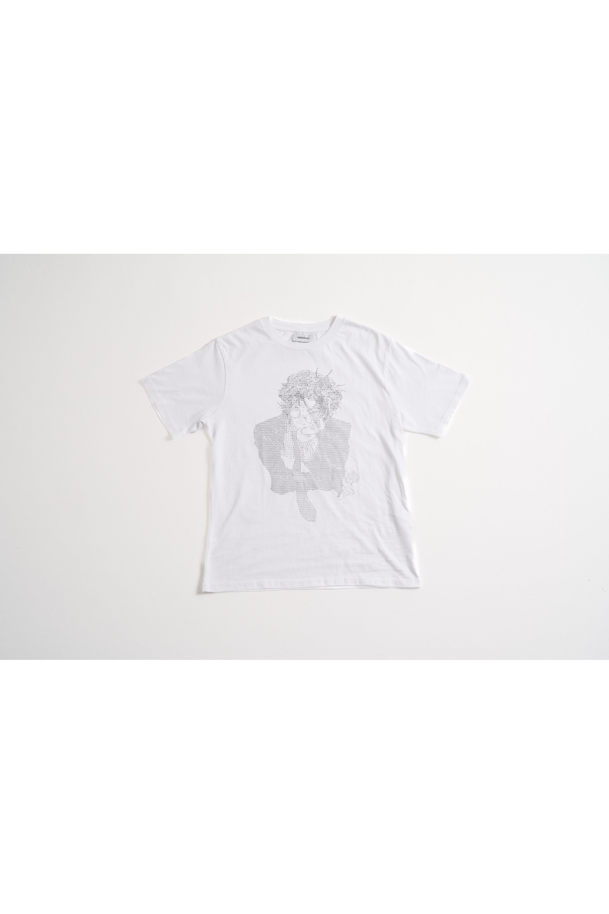 natorium ロゴ刺繍 Tシャツ M ホワイト BN1902 センターロゴ刺繍T｜シンプルでベーシックな綿100%Tシャツ｜HeM