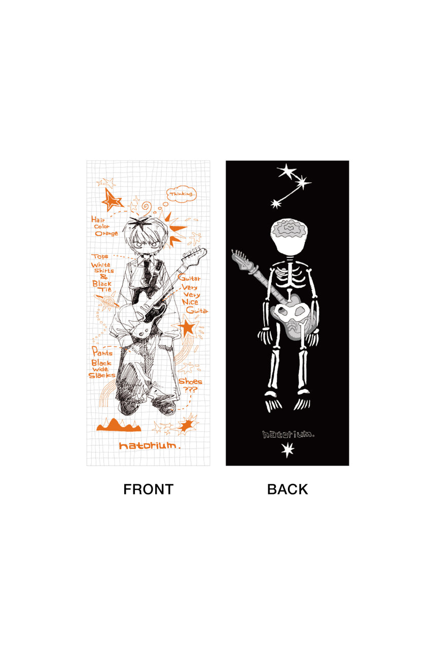 "March" Face Towel ホワイト×オレンジ