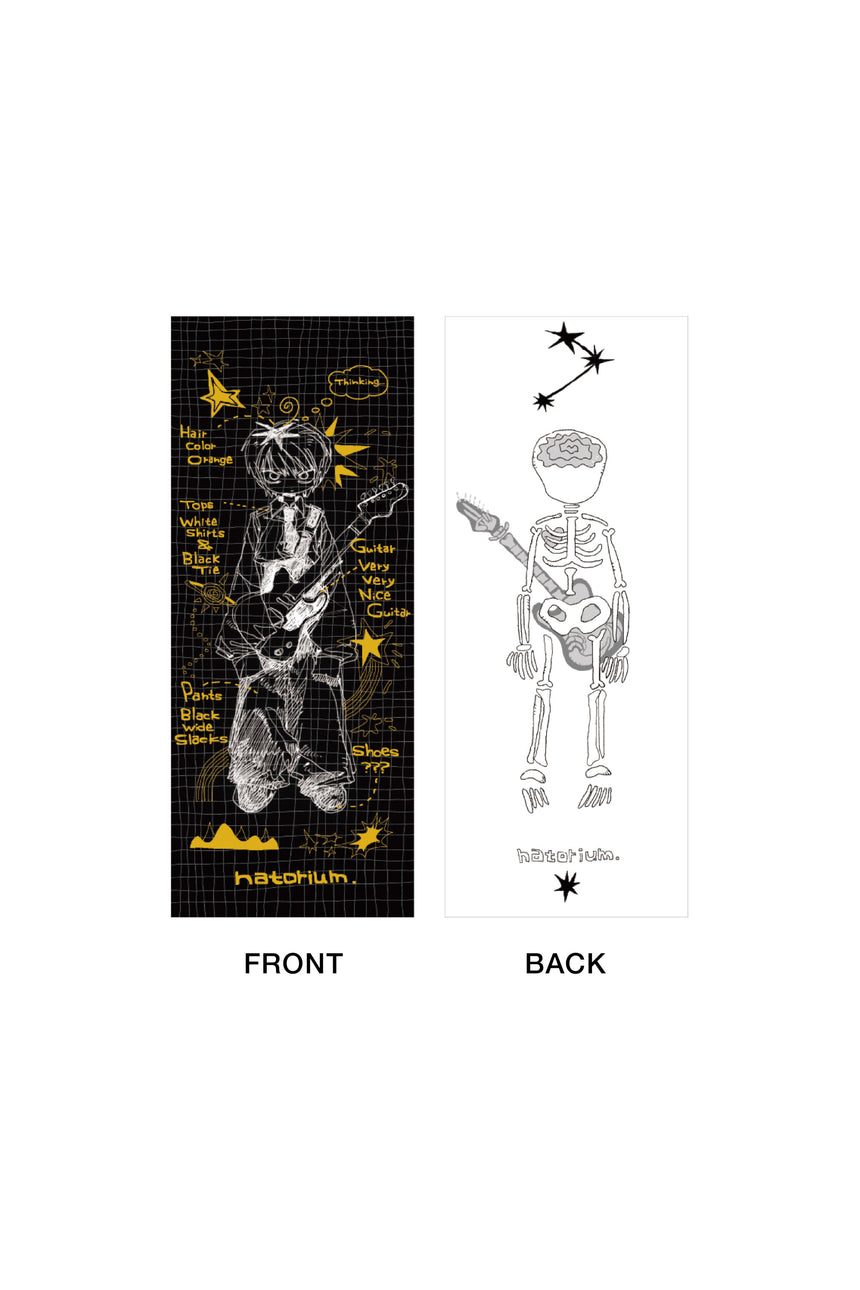 "March" Face Towel ブラック×イエロー